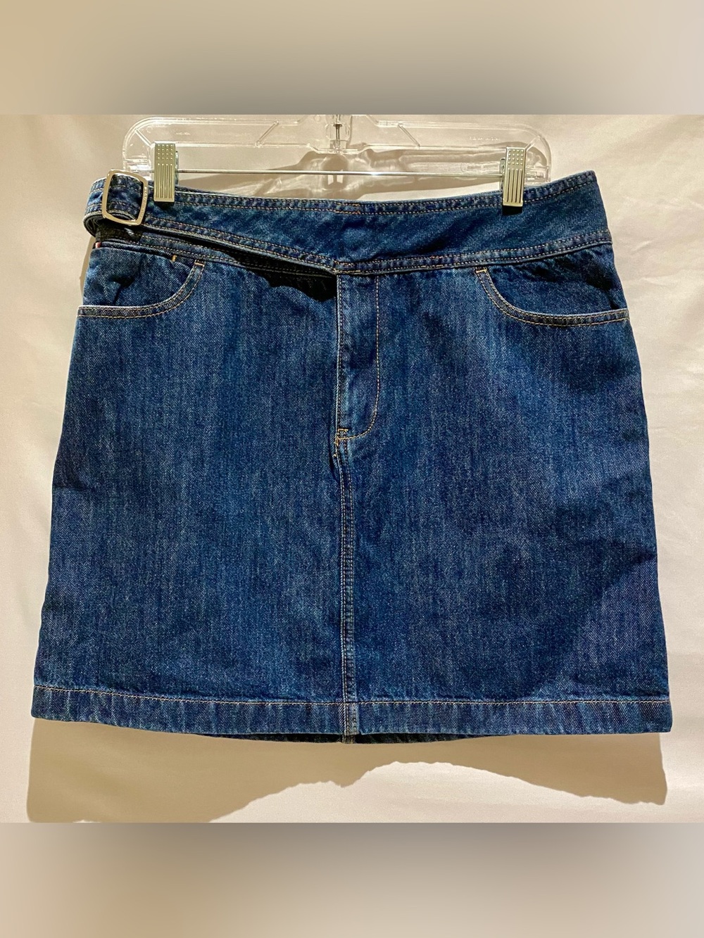 Tommy Hilfiger Belted Blue Denim Skirt, size 8
